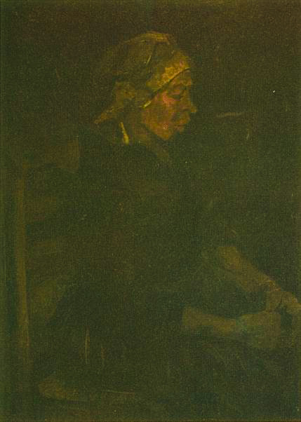 Картина Ван Гога Крестьянка в белом чепце, сидящая 1885
